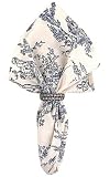 Blue Toile Napkin 20x20 - 100% Pure Cotton - Elegant Printed Country French Design - Blue on a White base - Incredible discounted clearance closeout - one time limited opportunity - Save 86%
