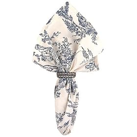 Blue Toile Napkin - Each by Cotton Craft