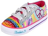 Skechers Youth Shuffles - Heart Sparks Silver/Multi Lighted Trainer 10194L 3 UK