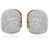 14K White and Yellow Gold 5.00ct Diamond Reversible Hoop Earrings