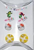 Childrens Jewelry 6pc Set Kitty, Magnetic Earrings, Girls Earrings