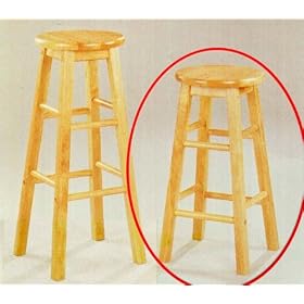 2 Solid Wood Barstools 24 Inch Stool Natural Finish by Coaster