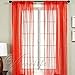 1kidandaheadache 2pc Salsa Red Voile Fully Stiched Elegant Sheer Panels 60x84
