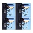Bullet Style Dummy Cameras with Outdoor Housing - Lot of 4 Imitation Security Cameras with LED Lights