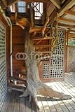 IMAGE OF Wallmonkeys Peel and Stick Wall Decals - Stairs in a Tree in a Wooden House - 72