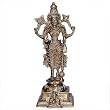 Lord Vishnu Brass Statue Antique Figurines 8.5 x 3.25 x 3 inches (vishnub002)