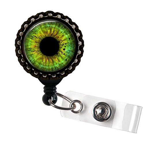 Green Eyes Optometry Eye Doctor Black Retractable ID Tag Badge Reel