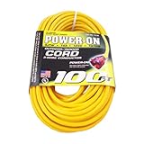 Picture US Wire 74100 12/3 100-Feet SJTW Yellow Heavy-Duty Lighted Extension Cord