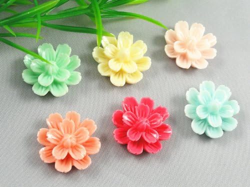 24pcs Resin Flower Flatback Cabochon Scrapbook Craft