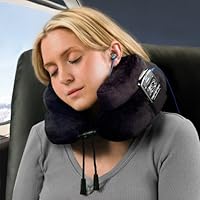 Inflatable Neck Pillow and Travel Pillow with Small Portable Pouch - Black Air Evolution