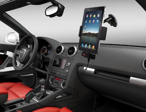 Premium iPad FM Transmitter and Car Mount Charger for iPad and iPad 2 - Also Works for iPhone and iPod