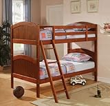Twin Size Bunk Bed with Arched Design in Dark Pine Finish