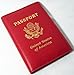 Genuine Red Leather Passport Cover Holder Case Wallet