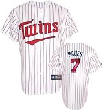 Joe Mauer Authentic Home Twins Jersey w/ 1st AL Catcher Batting Champ 