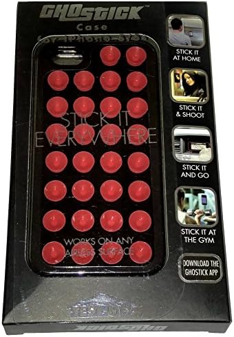 GhoStick Stick It Anywhere Case with Mini Suction Cups for iPhone 5/5S (Black/Red)
