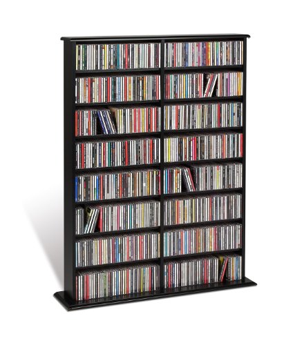 Prepac Double Width CD DVD Wall Media Storage Rack in BlackB0010X3A44