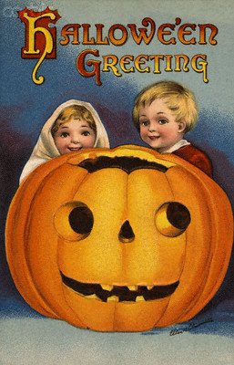 Wallmonkeys Peel and Stick Wall Decals - Hallowe'en Greeting Postcard by Ellen H. Clapsaddle - 24