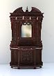 Hand Carved Dollhouse Miniature Hall Stand with Mirror