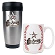 Houston Astros MLB Stainless Steel Travel Tumbler & Game ball Ceramic Mug Set - Primary Logo by Great American Products