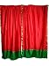 2 Cardinal Red Green Border Art Silk Sari Curtains Drapes Panels 84"