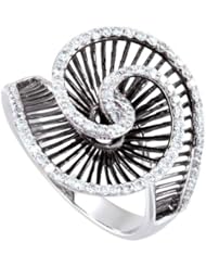 1/2 ct tw Diamond Ring with Black Rhodium Plating in 14k White Gold - Size 7