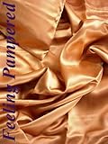 IMAGE OF Copper Gold 4 Pcs Luxurious 100% Mulberry Silk Seamless Queen Sheet Sets, Half of Retail!