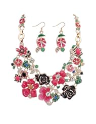 Jewelry: The Starry Night Rural Amorous Feelings Flowers Bright Beautiful Sweet Outfit Vintage Red Necklace For Females - The Starry Night