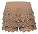 Women's Elastic Waist Tiered Crochet Lace Scallop Hem Casual Mini Shorts