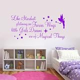LIKE STARDUST GLISTENING ON FAIRIES WINGS QUOTE WALL ART STICKER DECAL GIRLS KIDS BEDROOM NURSERY (B