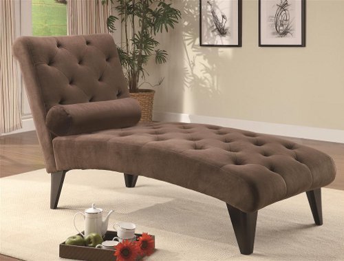 Palmer Velour Chaise in Chocolate