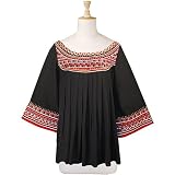 Geo Embroidered Crepe Tunic (Petite, Tall & Misses Sizes XS-3X)