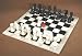 Alabaster Chess Set with Black & White Chess Pieces, White Frame Chess Board