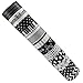 MOEUP 12pcs Black and White Washi Masking Tape Collage DIY (Mustern AFDR01)