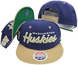 Washington Huskies Script Purple/Khaki Two Tone Plastic Snapback Adjustable Plastic Snap Back Hat / Cap