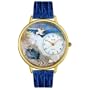 Whimsical Watches Unisex G0710013 Footprints Blue Leather Watch