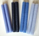100% Beeswax Candles - One Pair of 6 to 12 Beeswax Tapers in FRENCH BLUE, NAVY, BLUE or LIGHT BLUE