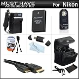 51IuHCdCcFL. SL160  Must Have Accessories Kit For Nikon 1 J1 Mirrorles Digital Camera Includes Extended (1200Mah) Replacement EN EL20 Battery + Ac/DC Travel Charger + Mini HDMI Cable + Wireless Remote Control (Replaces ML L3) + Case + LCD Screen Protectors + More