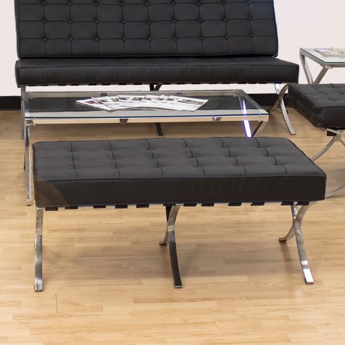 Princeton Black Leather Bench Black Leather
