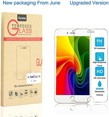 iPhone 6 Screen Protector (Tempered Glass) By Aocome For Apple iPhone 6 6S, Screen Protector Fits 4.7" Inch iPhone 6/6S 2-Year Warranty (1 Pack)