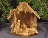 Nativity Set - Stable and figures. Height 15 cm. Hand-carved from olive wood in the Holy Land.IMAGE