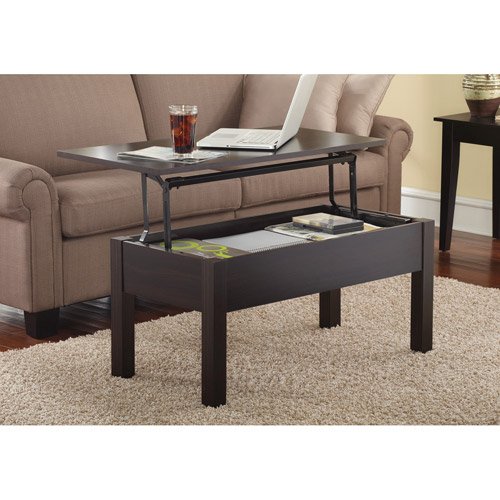 Coffee Table with Lift Top Doubles as a Desk Surface & Storage Funk
