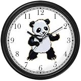 Baby Giant Panda or Panda Bear Animal Wall Clock by WatchBuddy Timepieces (White Frame)