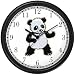Baby Giant Panda or Panda Bear Animal Wall Clock by WatchBuddy Timepieces (White Frame)