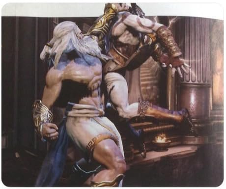 God of war kratos vs zeus oblong mouse pad by eggcase
