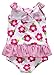 ALove Baby Girl's Floral One Piece Striped Ruffle Swimsuit 18-24 Months