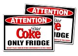 Diet Coke Only Fridge Warning Sticker Decal Drink Soda