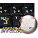 FARSI (PERSIAN) KEYBOARD STICKERS WITH YELLOW LETTERING ON TRANSPARENT BACKGROUND