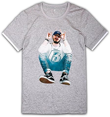 Jgdlkn Men Designed Post Malone T shirt Light Grey