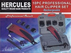 10 Piece Rechargeable Professional Hair Clipper Set