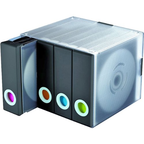 New-Clear/Black Parade Series Stackable 96-CD Storage Cases - T41221